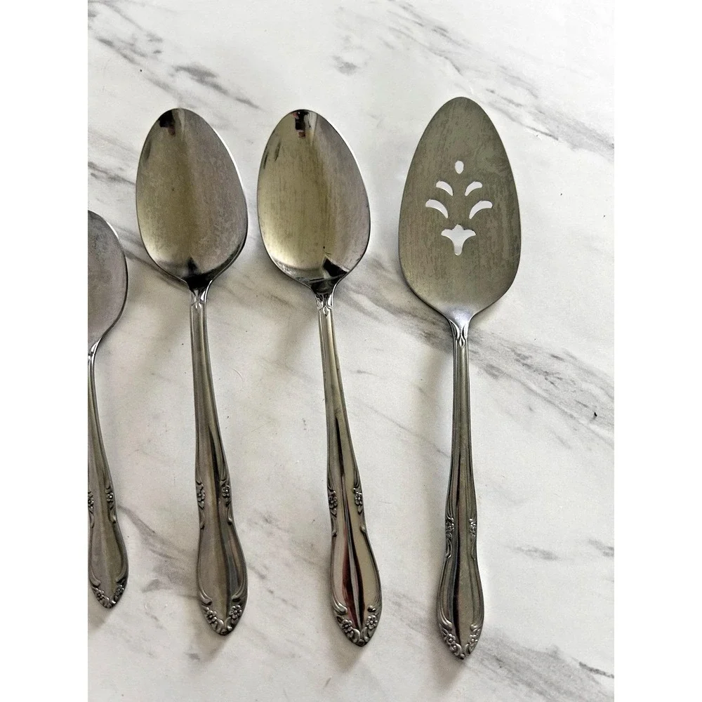 Oneida Chateau Serving Set Lot of 6 Serving Spoons Meat Fork Pie Server A